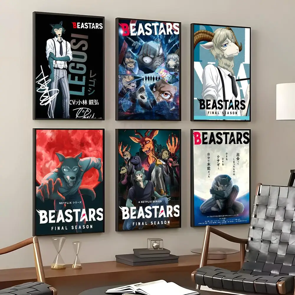 Anime BEASTARS Poster Self-Adhesive Waterproof Wall Stickers, Coffee Bar Home Wall Decor