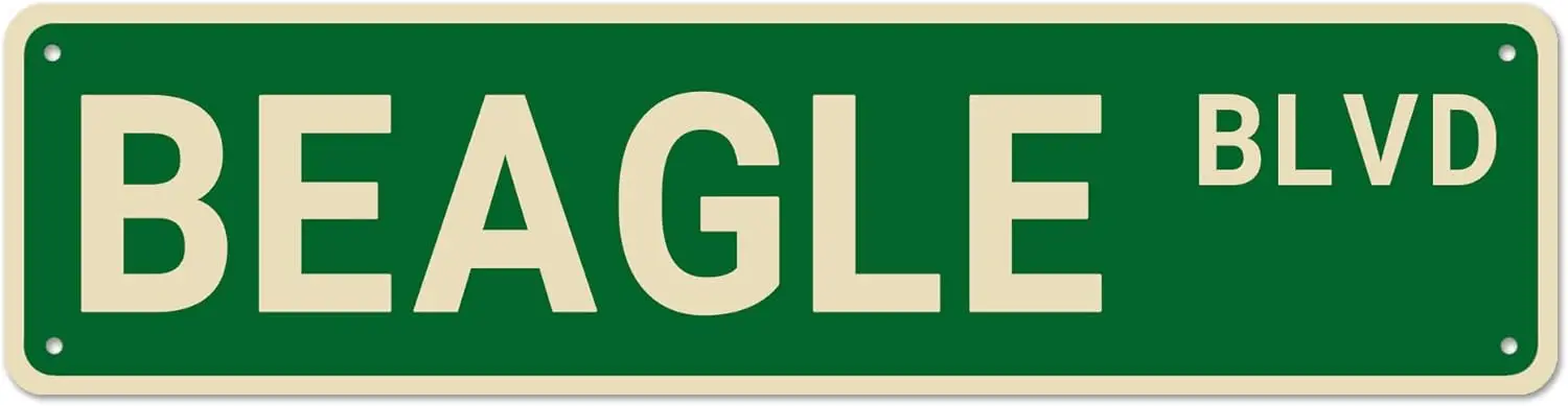 Beagle BLVD Street Sign, Beagle Sign Beagle Decor Beagle Lover Gift, Funny Wall Decor for Home/Bedroom/Man Cave, Quality Metal S