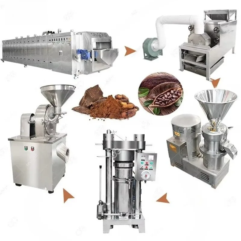 Cocoa Bean Butter Machinery Cocoa Nibs Powder Processing Machine Equipment Cacao Processing Line Manufacturer Customized