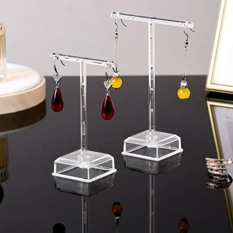Mini Clear Acrylic Earring Display Rack, Portable Jewelry Organizer Stand, Transparent Holder for Rings Necklaces Bracelets
