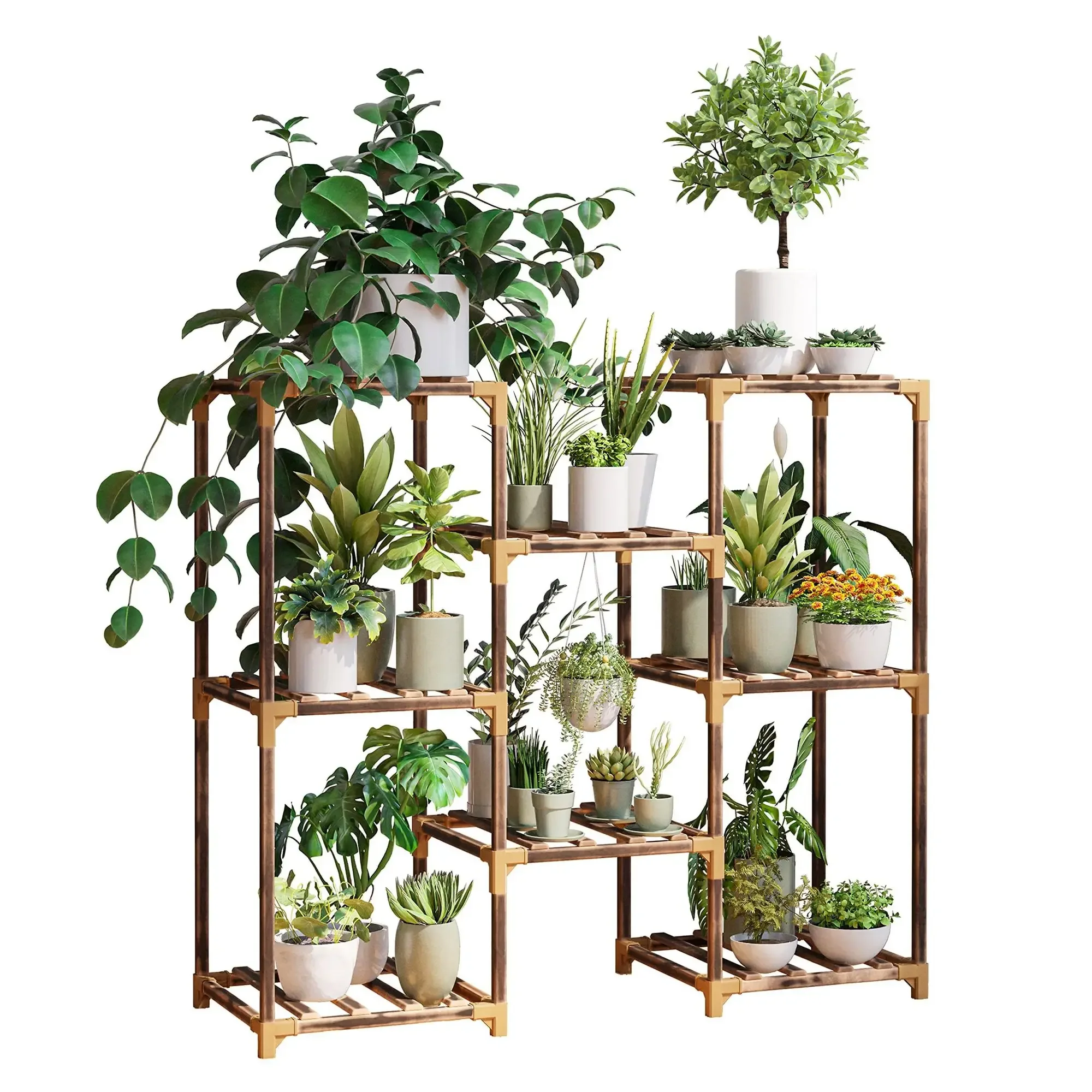 

Outdoor Wood Plant Stands for Multiple Plants, Plant Shelf Ladder Table Plant Pot Stand for Living Room,Plant Gardening Gift