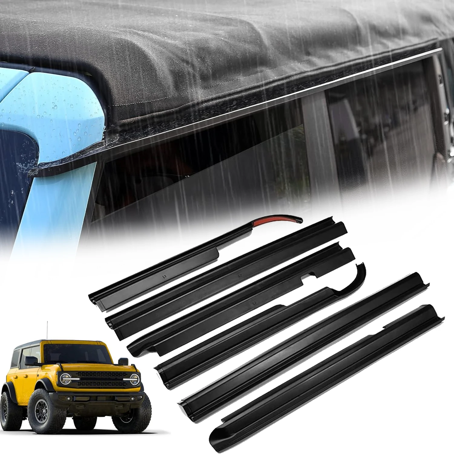 

6 шт. защита от дождя, дефлекторы боковых окон, водитель желоба от дождя для Ford Bronco, 4-дверные внешние аксессуары 2021-2025 гг.