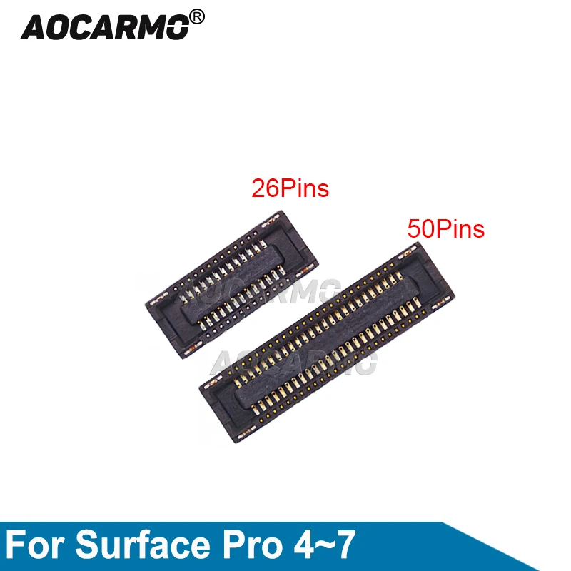 

Сенсорный разъем Aocarmo, 2 шт., 26 контактов/50 контактов, гибкий разъем FPC для ЖК-экрана, 60-контактный в плате для Surface Pro7 Pro4 Pro 7 6 5 4