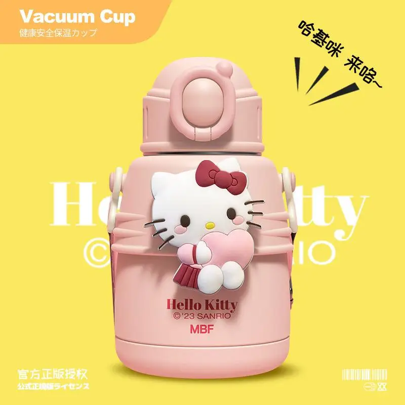 New Sanrio Cinnamoroll Hello Kitty Pochacco Cartoon Cute Water Cup Children's Insulated Cup Large Capacity Straw Cup