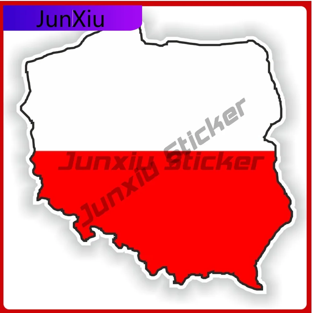 

Poland National Flag And Emblem Map Shape Stickers Custom Vinyl Decals For Car Stickers Personalized Funny Decorations Accessori