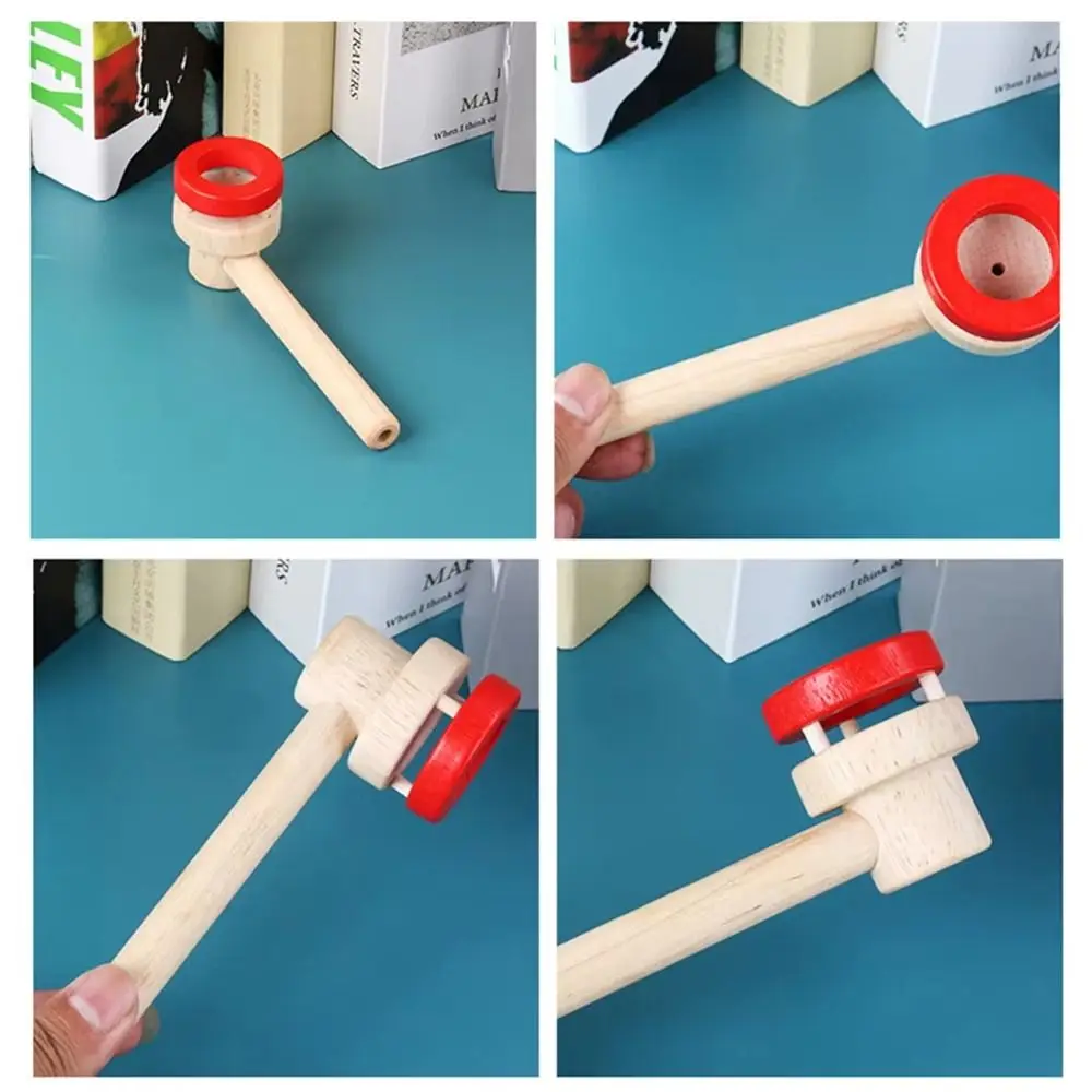 Wooden Hanging Ball Blower Intellectual Educational Floating Blow Pipe Balls Blowing Floating Ball for Lung Capacity Training