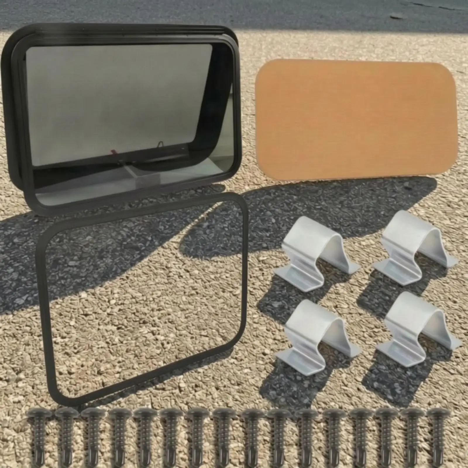RV Window with Frosted Glass Wall-Mounted for RVs, Camping Trailers
