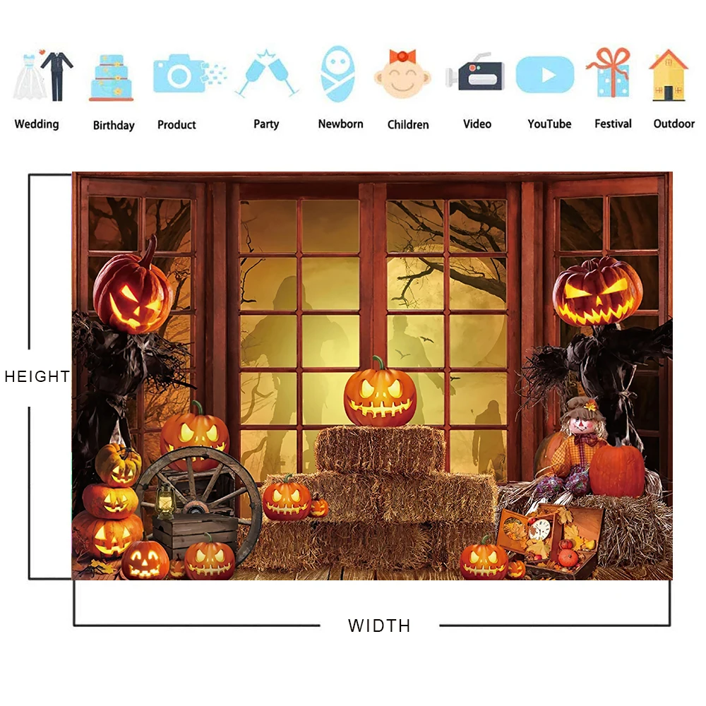 Halloween Backdrop Vintage Castle Skull Witch Baby Portrait Photocall Photography Background Photo Studio Halloween Party Banner