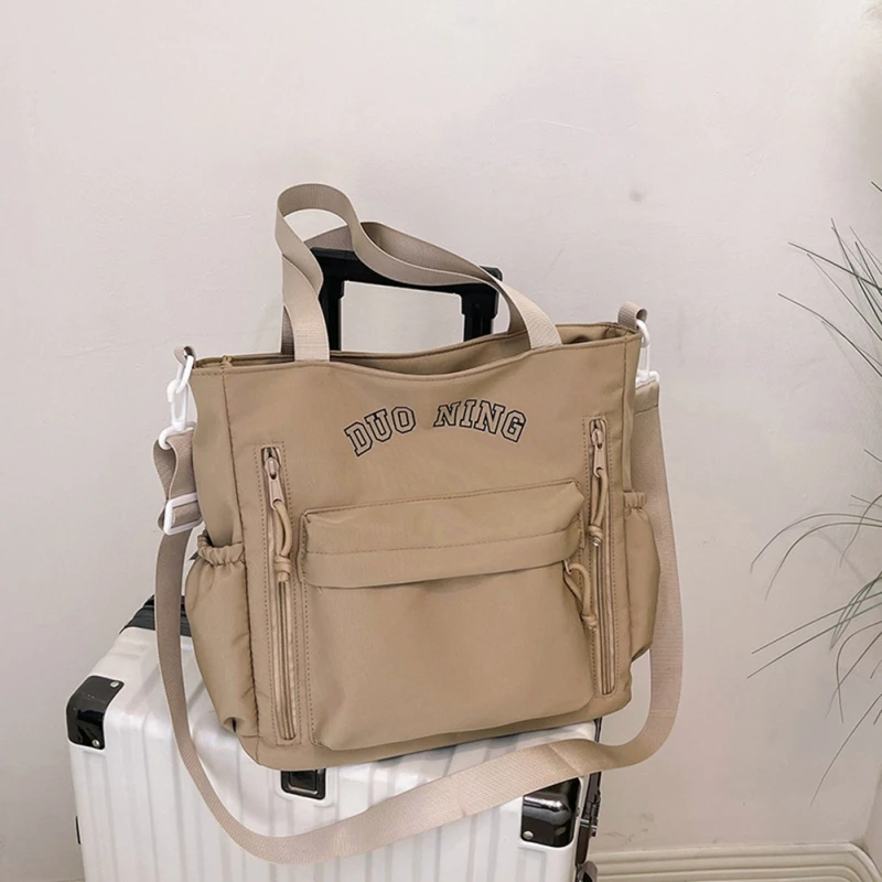 Torby dla dzieci moda napis nadruk duża pojemność wytrzymała płócienna torba na ramię chłopców dziewcząt Vintage elegancka torba Crossbody na