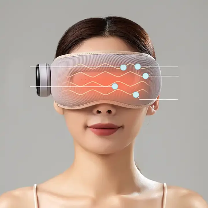 Eye Massager with Heat, Smart Eye Massager for Migraines,6 Modes ,Heat Compression Eye Massage,Heated Eye Massager Foldable