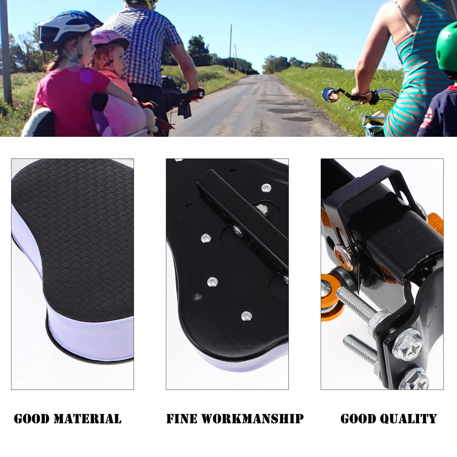 1Set الاطفال دراجة كهربائية السرج آمنة مريحة مقعد الطفل تجميع بسيط قدرة حمل قوية مسند الظهر مقعد الدراجة الكهربائية #3
