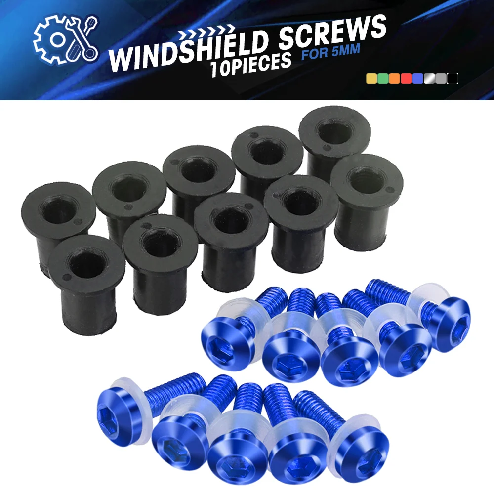 10 PCS Windscreen Bolt Screw Windshield Screw Bolt Kit For SUZUKI GSF1250 GSF1250S GSF125S GSF250 GSF600 GSF600 BANDIT GSF600S