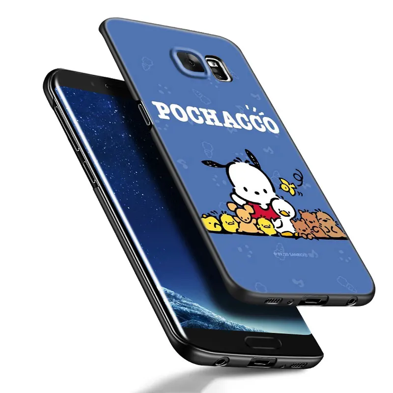 Cute Pochacco Black Silicone Phone Case For Samsung Galaxy S20 S23 FE S21 S22 S24 Ultra S10 Lite S8 S9 Plus S7 Edge