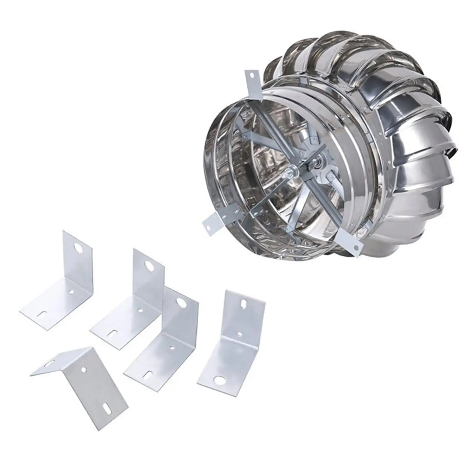 Roof Ventilator Stainless Steel Air Outlet Wind Turbines Attic Air Vent Ventilating Fan Cap for Attic Factory Chimney House Farm