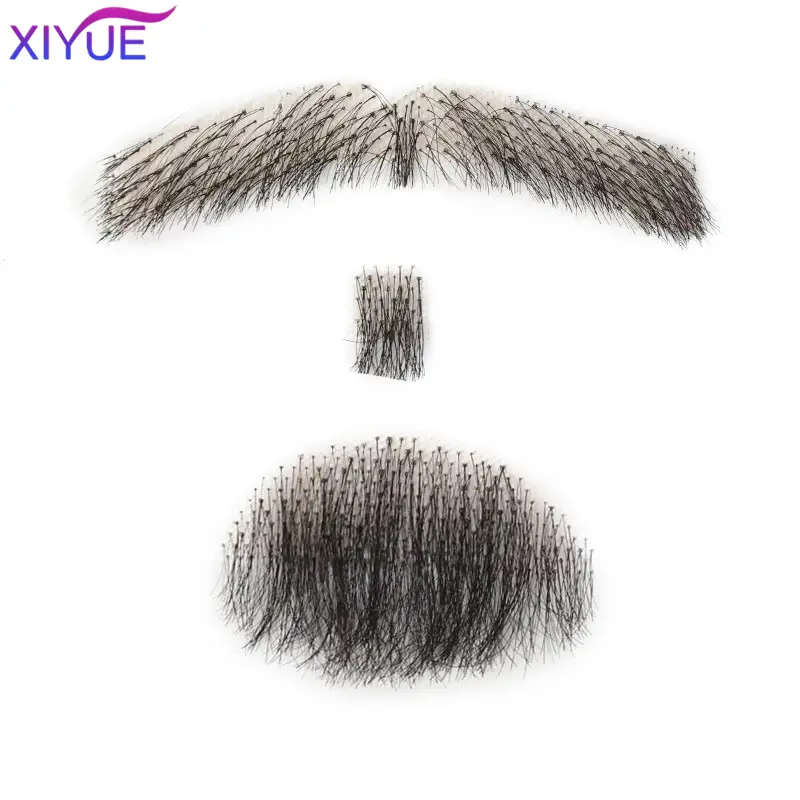 XIYUE synthetic Lace Beard Fake Moustache For Men Mustache Hand Made By Real Hair Cosplay Synthetic Lace Invisible Beards - Image 11