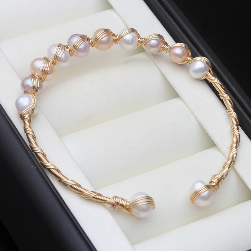 

Real Freshwater Pearl Bracelet Ladies,Vintage Natural Pearl Bracelets Adjustable Girls Mother Birthday Anniversary Gift