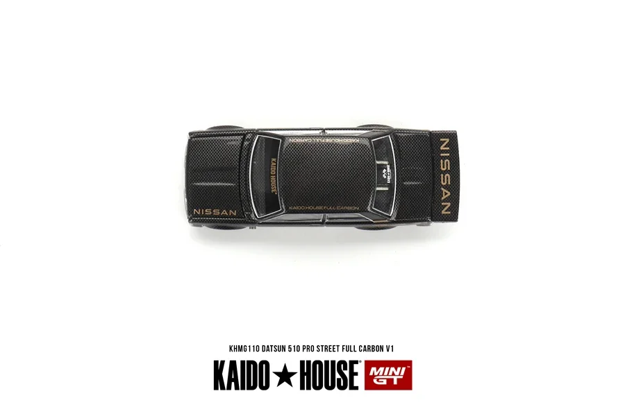 Kaido House + MINIGT Datsun 510 Pro Street  Full Carbon V1 KHMG110 Car Diecast Vehicle Model Toy