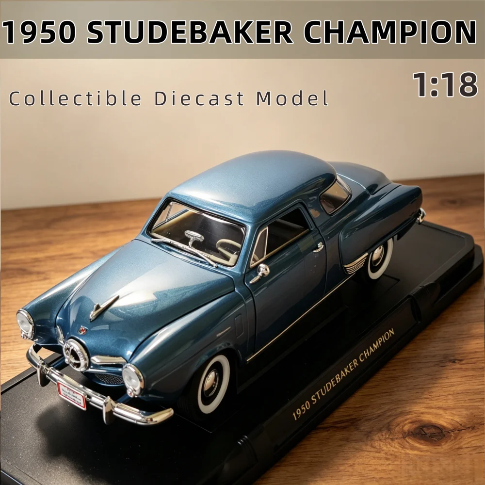 1:18 Scale Diecast Alloy Model 1950 Studebaker Champion Vintage Car with Opening Doors Collection Display Toy for Car Fans