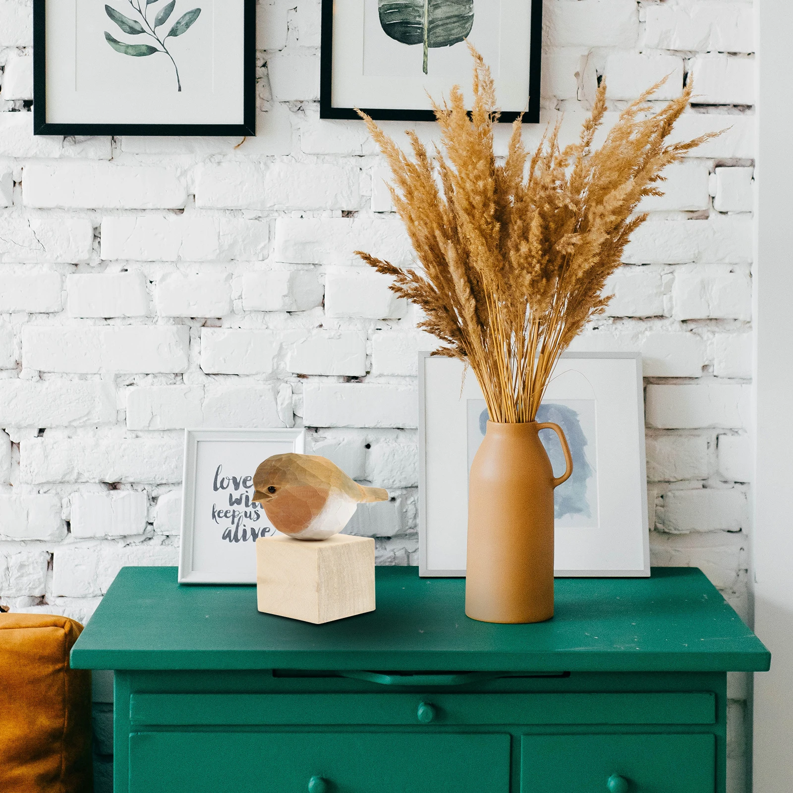 

Simulation Ornament For Home Office Desktop Decoration Wood Simulation Bird Adornment Bird Adornment