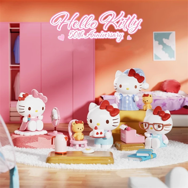 Sanrio Hello Kitty model dagelijks leven serie collectie ornamenten animatie perifere poppen kinderspeelgoed figuren verjaardagscadeautjes