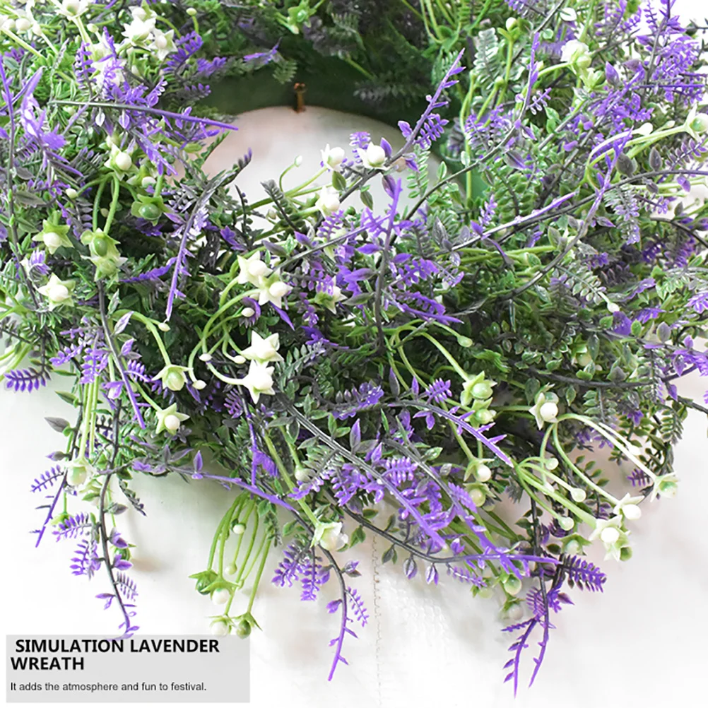 

1Pcs Simulation Lavender Wreath Hanging Garland Delicate Floral Pendant Party Decoration Home Garden Indoor Outdoor