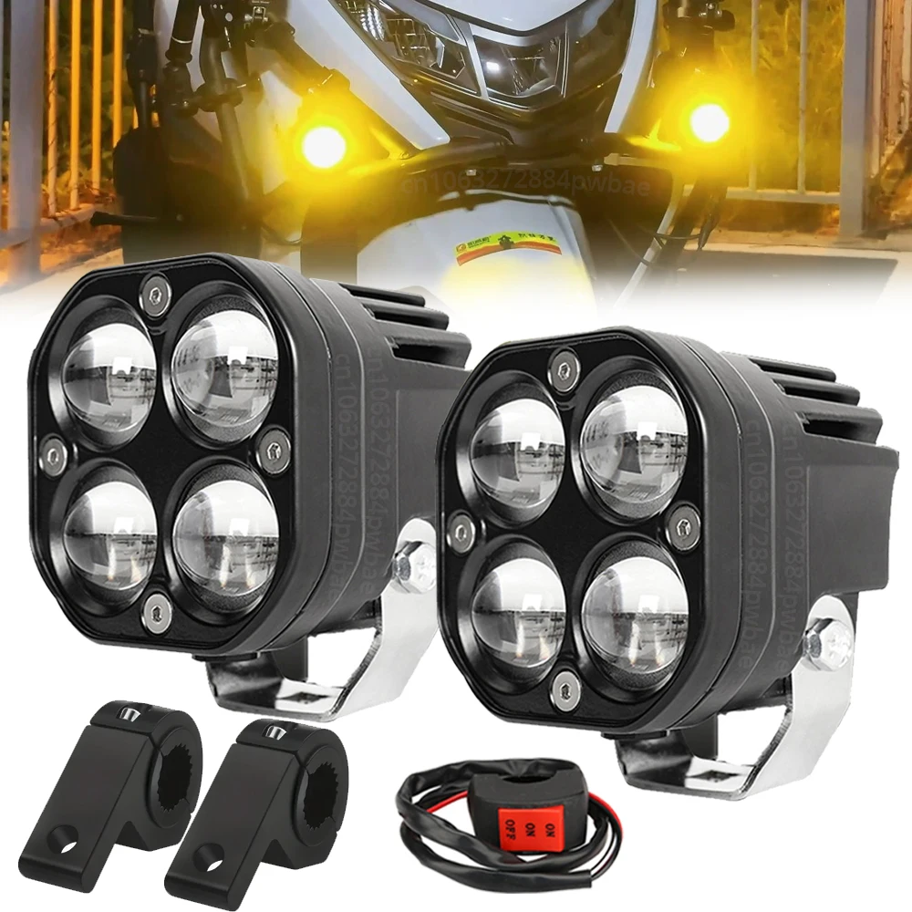 

Motorcycle Led Lens Spotlight Bulbs Dual Color LED Headlight 20000LM Fog Lights Off Road Driving Work Lights for Truck Car ATV