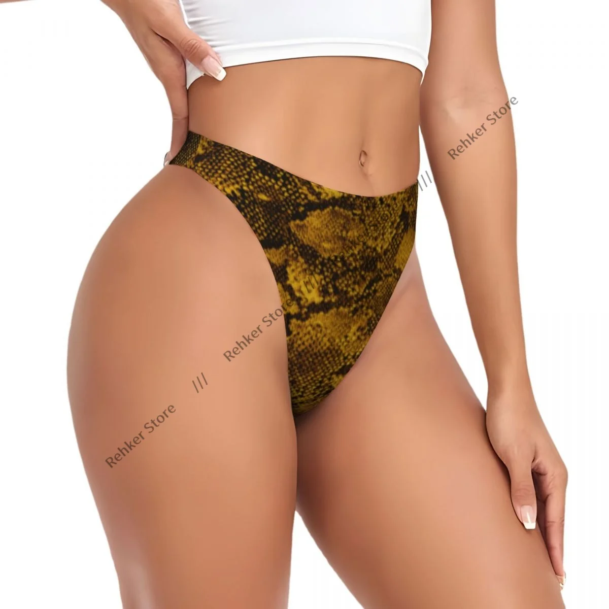 

Sexy Women Underwear Striped Snake Pattern Thong Panties G-string