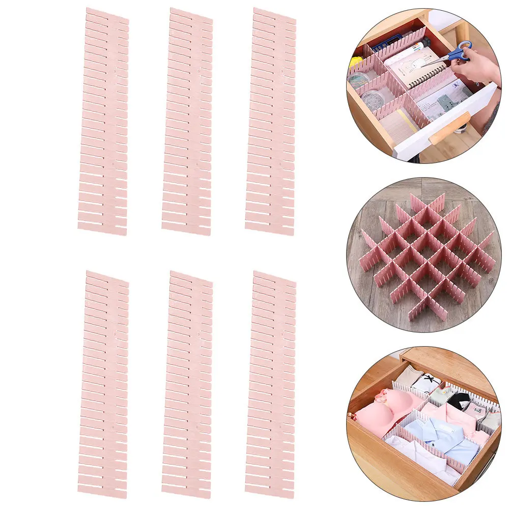 20Pcs Plastic Drawer Partition Set Corrosion Resistant Cut Splice Clip Design Drawer Separator for Cosmetics Jewelry Cables