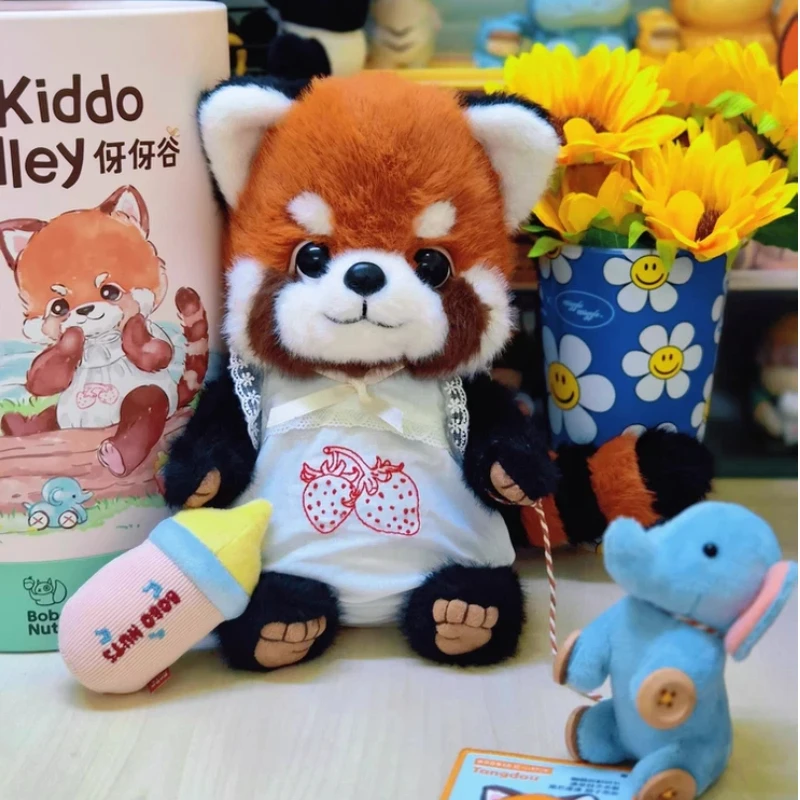 

BoboNuts Red Panda Plush Toy Jointed Snuggly Fabric Comfort Doll Collectible Gift For Girls With Interactive Gift Box