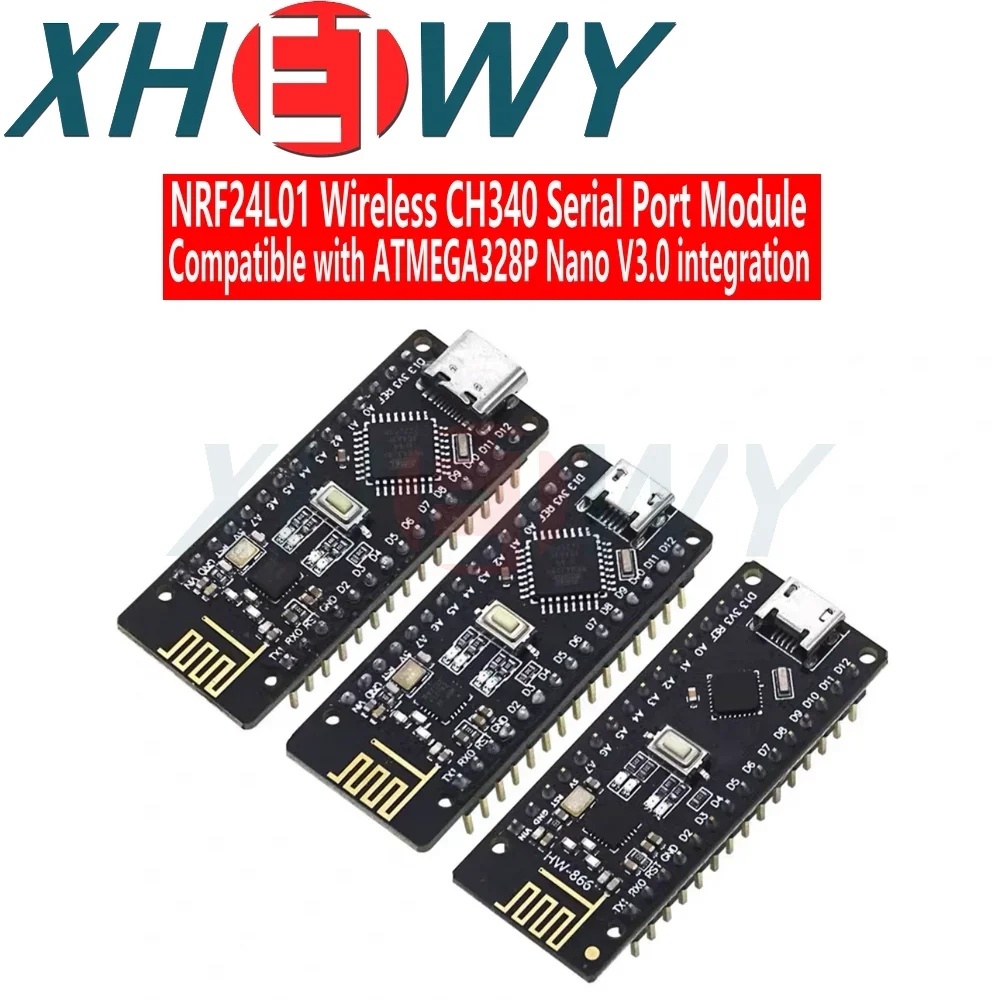 RF Nano compatible ATMEGA328P Nano V3.0 integrated NRF24L01 wireless CH340 serial port module