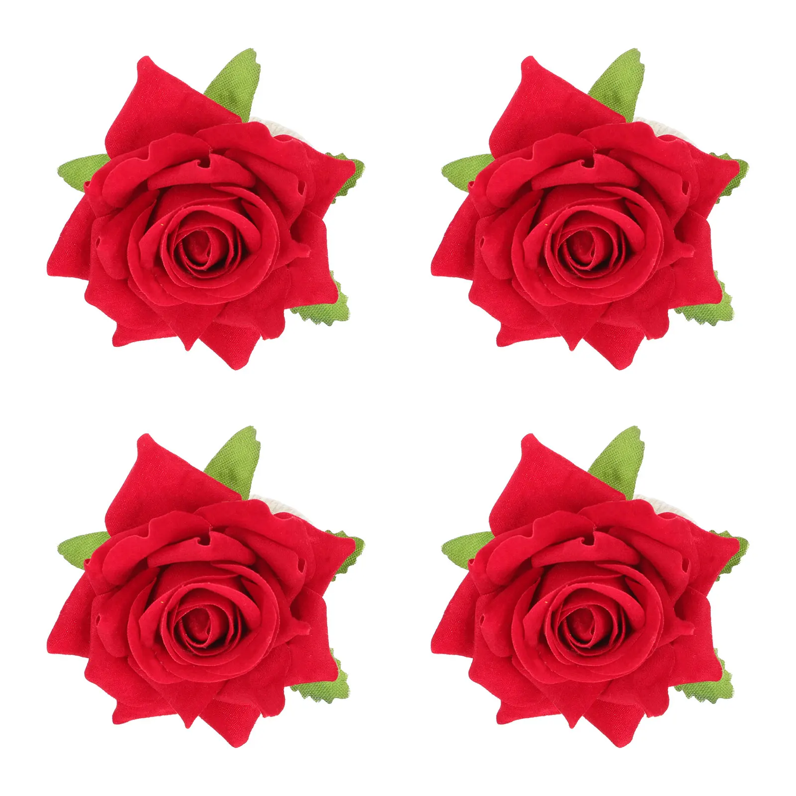 

4Pcs Napkin Rings H made Artificial Flowers Tableware Decor Party Supplies Wedding Banquet Decorations Lightweight