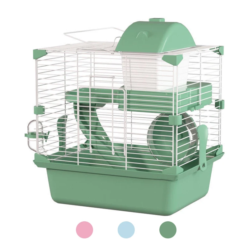 

Hamster Cage Breathable Iron Wire Small Animal Cage Guinea Pig Villa House Habitats Nest Indoor Pet Hideout Hamster Accessories