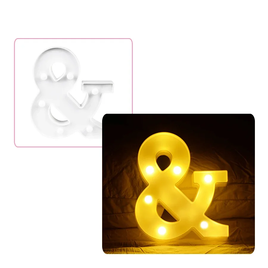DIY 3D Letter Light LED Night Lights 26. English Marquee Sign Alphabet Night Lamp Atmosphere Home Wedding Birthday Decor Light