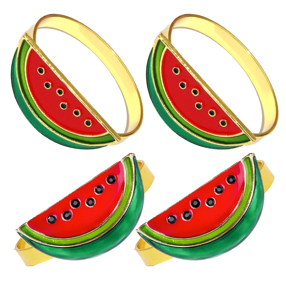 

Watermelon Napkin Buckle Metal Serviette Ring Party Table Setting Decorations Summer Hawaiian Fruit Theme
