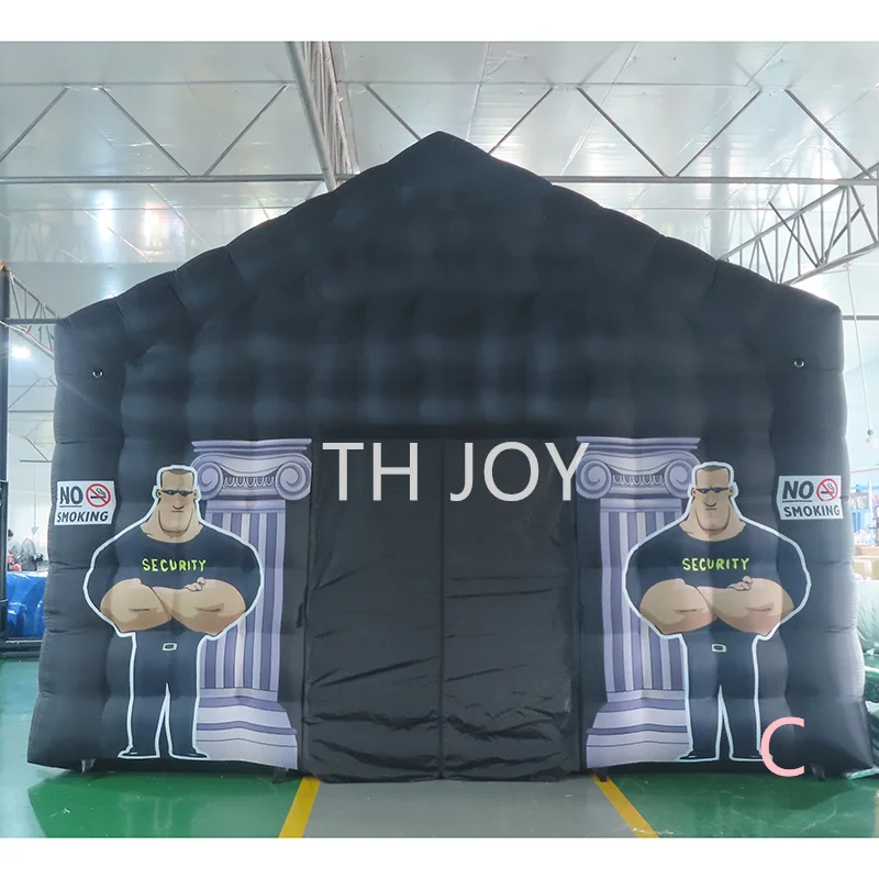 Backyard inflatable-nightclub tent nightclub inflatable black cube tent with light  for party