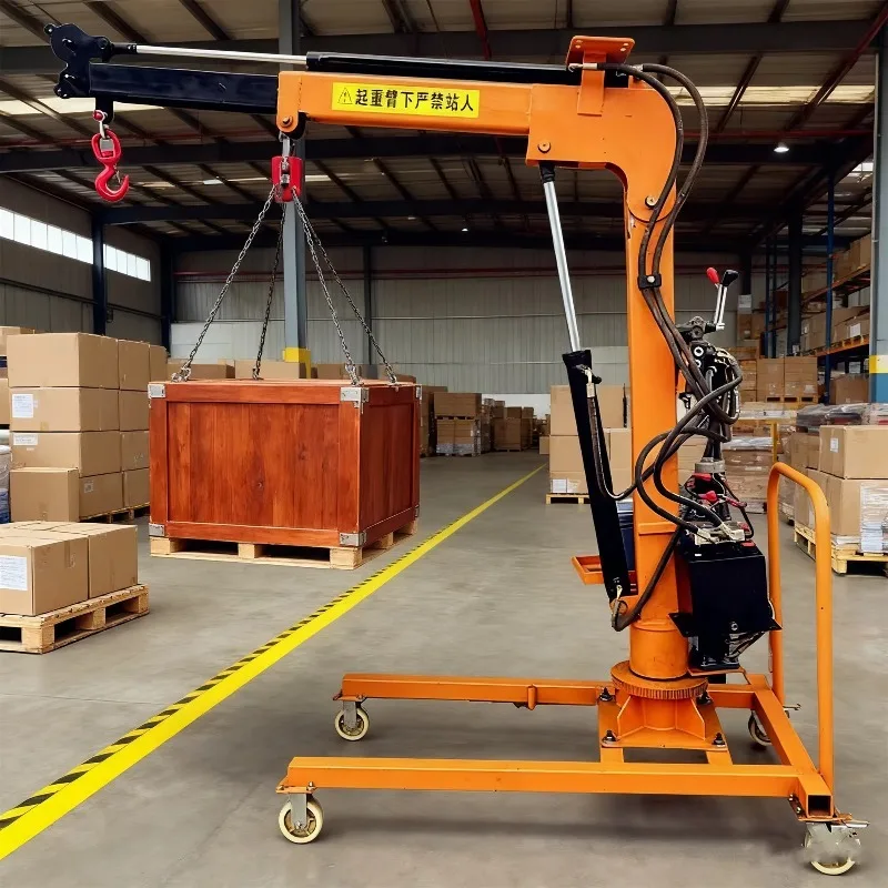 Full Electric Hydraulic Crane 1 Ton Cantilever Rotary Hand Push Mobile Pallet Truck Small Crane Lifting Lifting Equipment