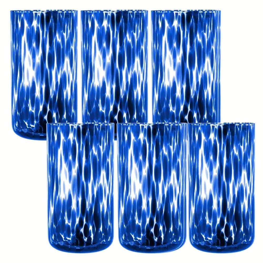 

6-Pack 20oz Tortoise Blue Drinking Glass Set