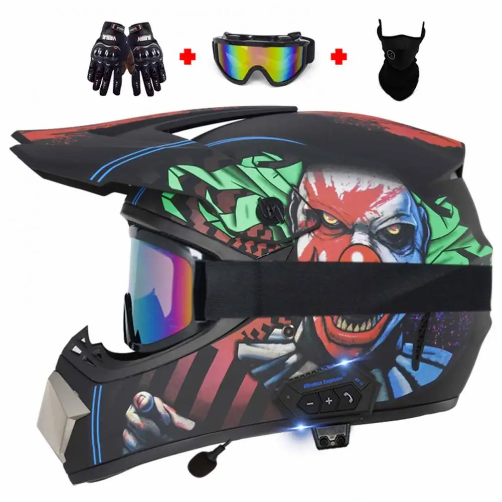 3pcs Bike Helmet Gloves Glasses Riding Face Covers Motorcycle Helmet Children Off-road Helmet Bike Downhill AM DH Cross Helmet