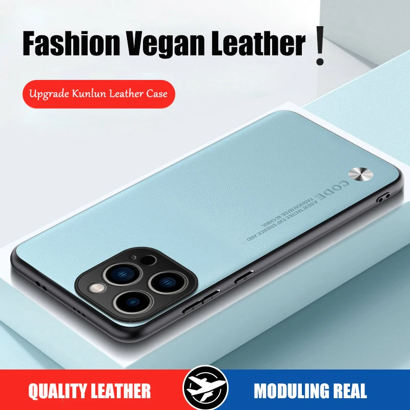 Case for iPhone 16 Pro Max TPU Soft Frame Sheepskin Leather Back Coque for 16 Plus Cover  Protect Shockproof Protection Shell