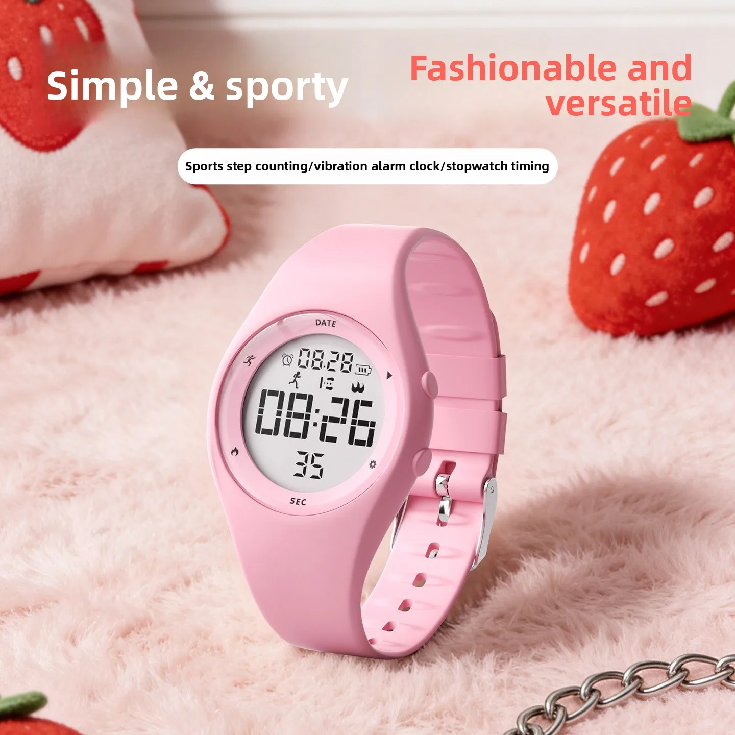 2026 New Women Waterproof Smart Fitness Tracker Watch No APP Swimming LED Alarm Step Counter Sport Wristband Korean Style