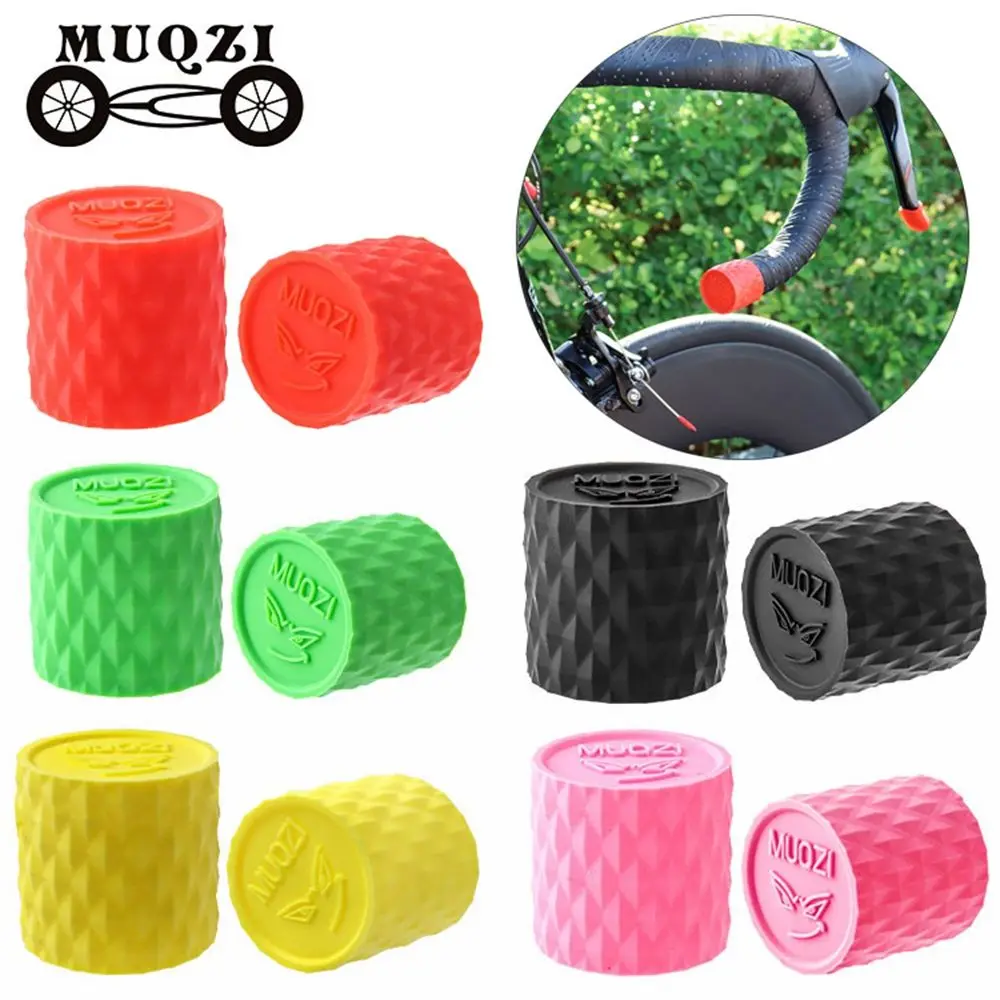 1 pair Road Bike Handlebar End Protector MTB Bicycle Anti-Skip Waterproof Wear Resistant Silicone Bundle Straps Anti-loose Grips