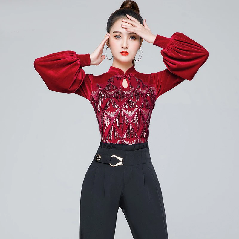 2022 New Sexy latin Leotard Dance Clothes Women Latin Salsa Rumba Chacha Dance Performance Practice Costume