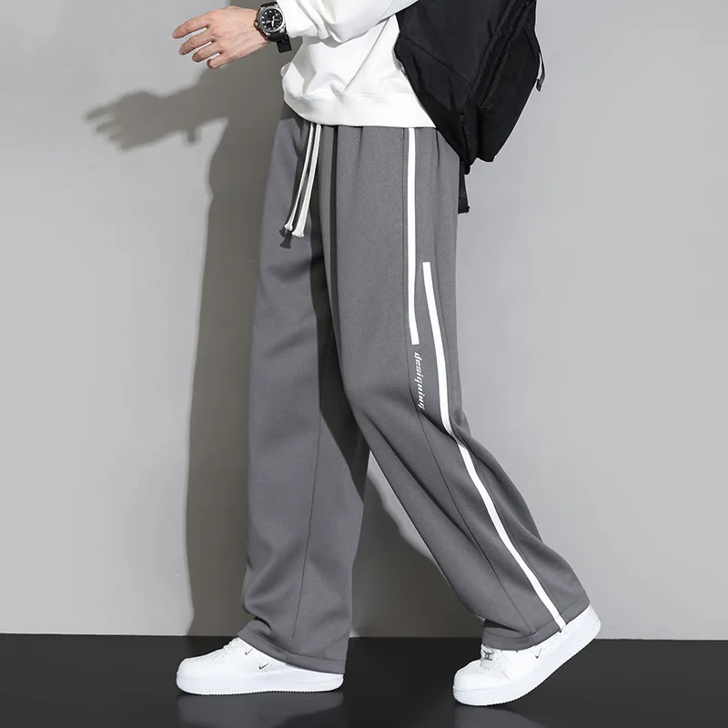 Men's Fashion Sweatpants Spring Autumn Straight-Leg Casual Long Pants Loose-Fit Sports Pants Teen Leisure Fashion Boys' Pants