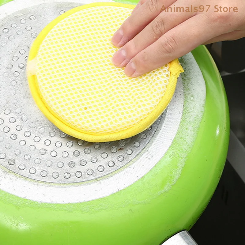 3/10 pcs Reusable Double Sided Sponge Dishwashing Brush Pots and Pans Dishwashing Sponge Kitchen Household Cleaning Tools