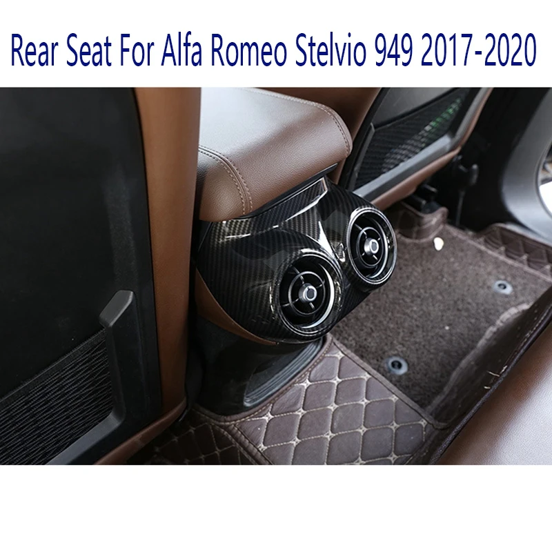 Car Interior Armrest Rear Seat Air Condition AC Vent Cover Trim For Alfa Romeo Stelvio 949 2017-2020