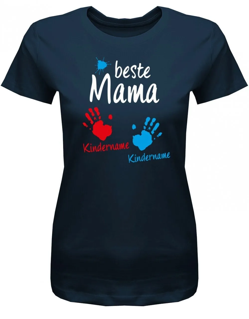 Beste Mama Wunschname Kindername 2 Kinder Damen T Shirt