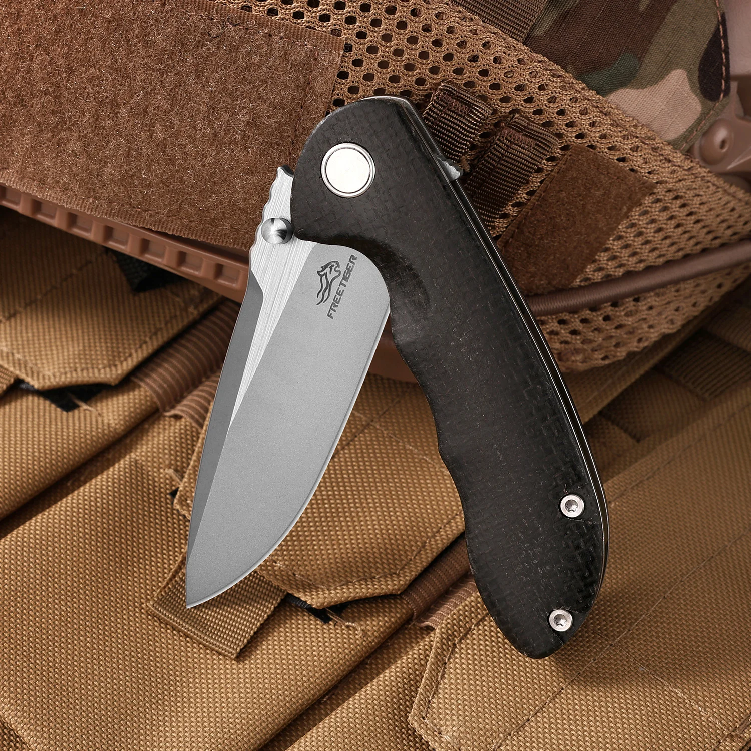 FREETIGER New Folding Knife with 14C28N Blade Micarta Handle Outdoor Camping Hunting Tactical Survival EDC Tool Knives FT101