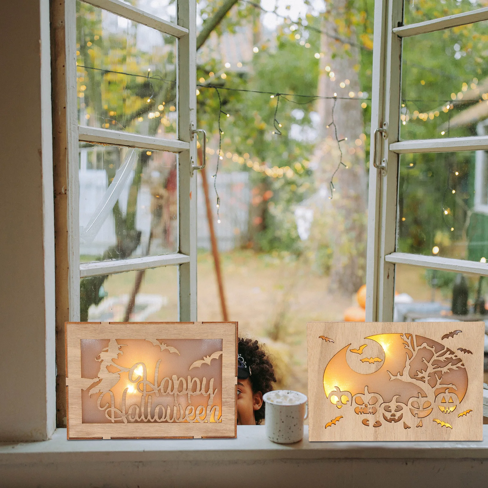 

2Pcs Halloween Hollow Pumpkin LED Light Festival Decoration Desktop Ornament for Party Home Bar Shopping Mall Ambiance