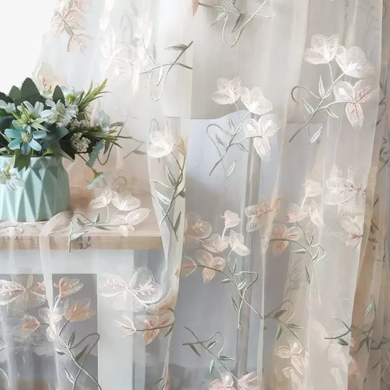 Hermosa tela de encaje de flores, tela bordada de tul floar de albaricoque para vestido de niña, vestido tutú, vestido de novia, velo de novia, 1 yarda