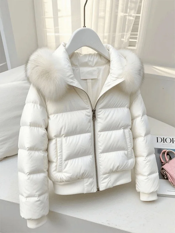 

Женская корейская хлопковая куртка с теплым пушистым воротником, модная зимняя новинка, ретро-стиль, свободный крой, на молнии